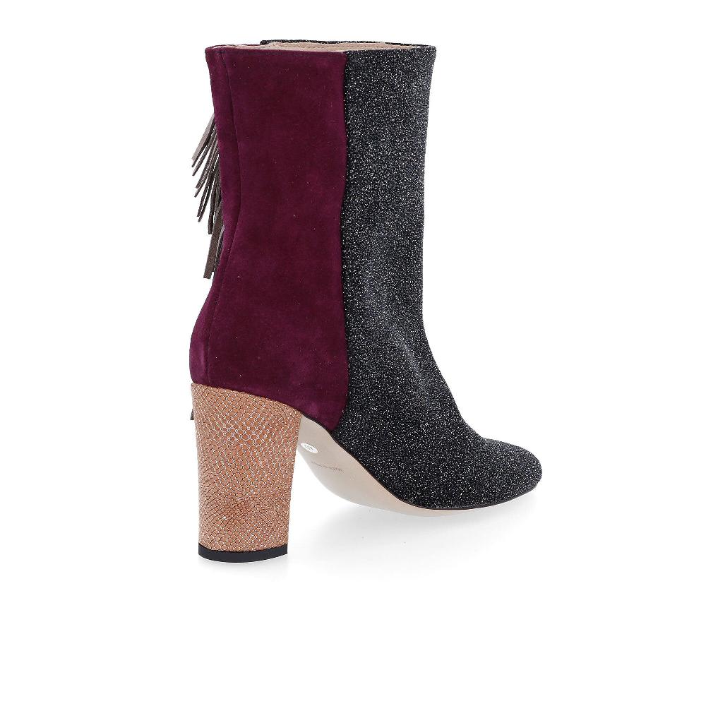 QVC Ebarrito Stivaletti In Pelle Con Frange Tacco 8 Cm