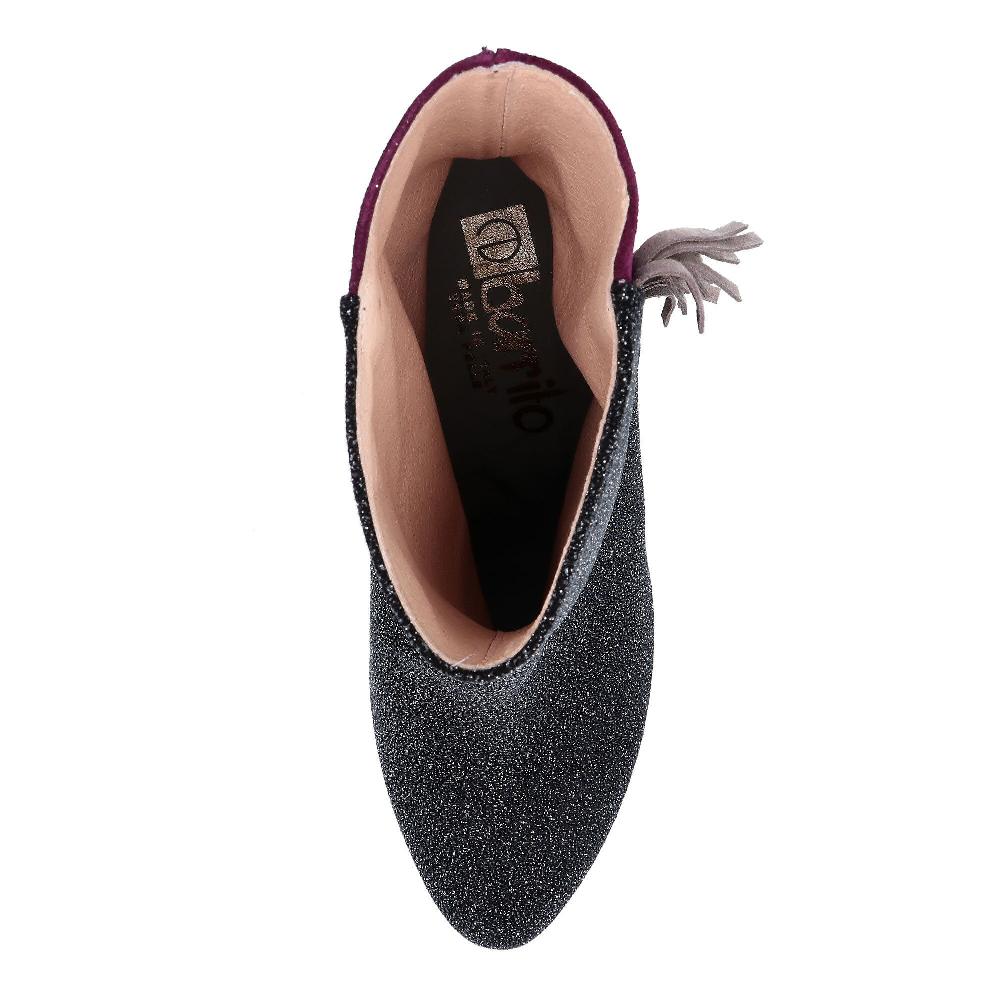 QVC Ebarrito Stivaletti In Pelle Con Frange Tacco 8 Cm
