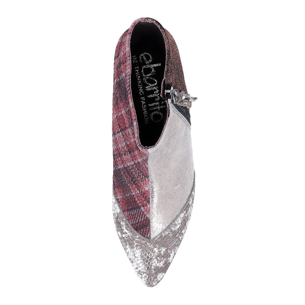 QVC Ebarrito Stivaletti In Pelle Patchwork Con Tacco 3 Cm