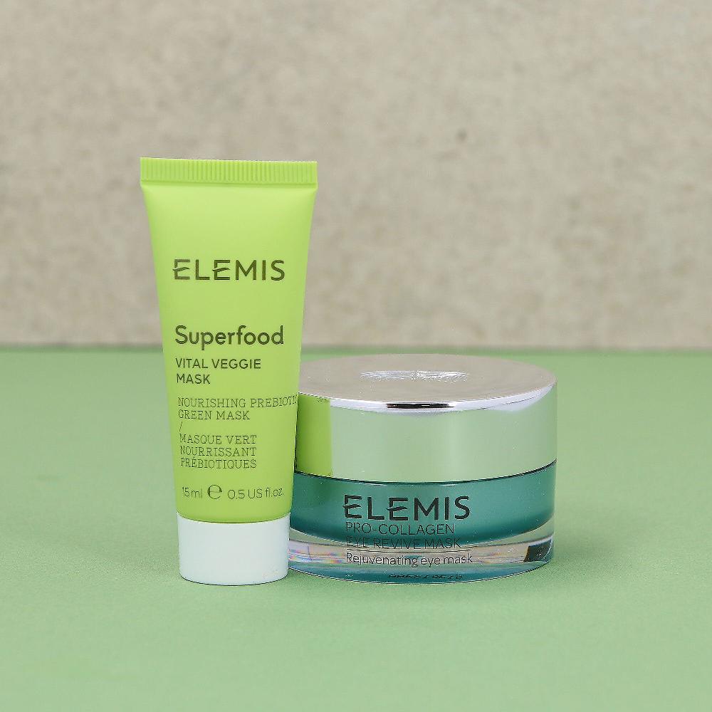 QVC Elemis Duo maschere Pro-Collagen occhi e Superfood Vital viso