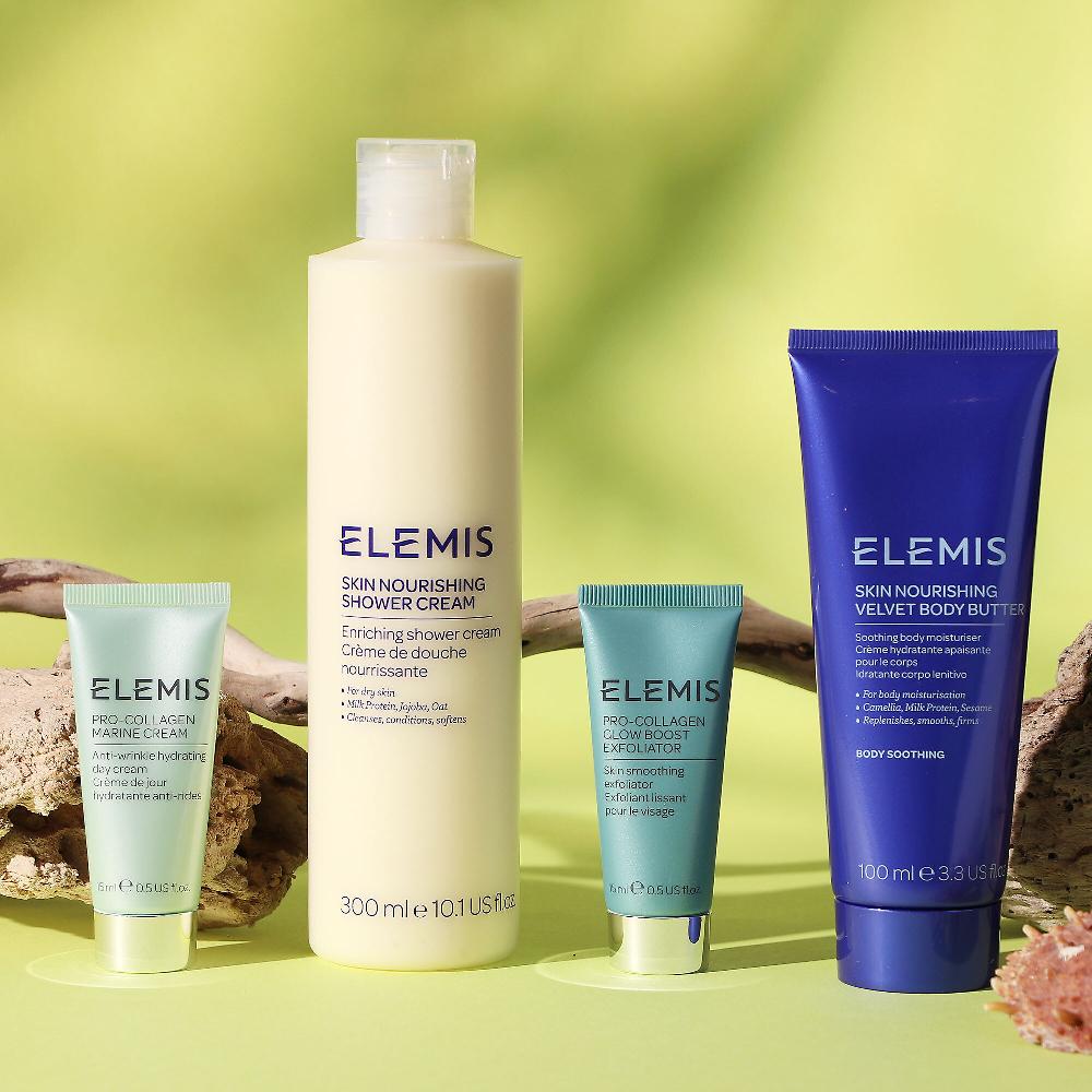 QVC Elemis Skin Nourishing e Pro-Collagen: kit viso e corpo 4pz