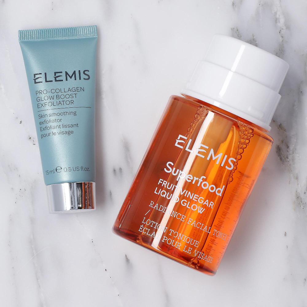 QVC Elemis Tonico Superfood ed esfoliante viso Pro-Collagen