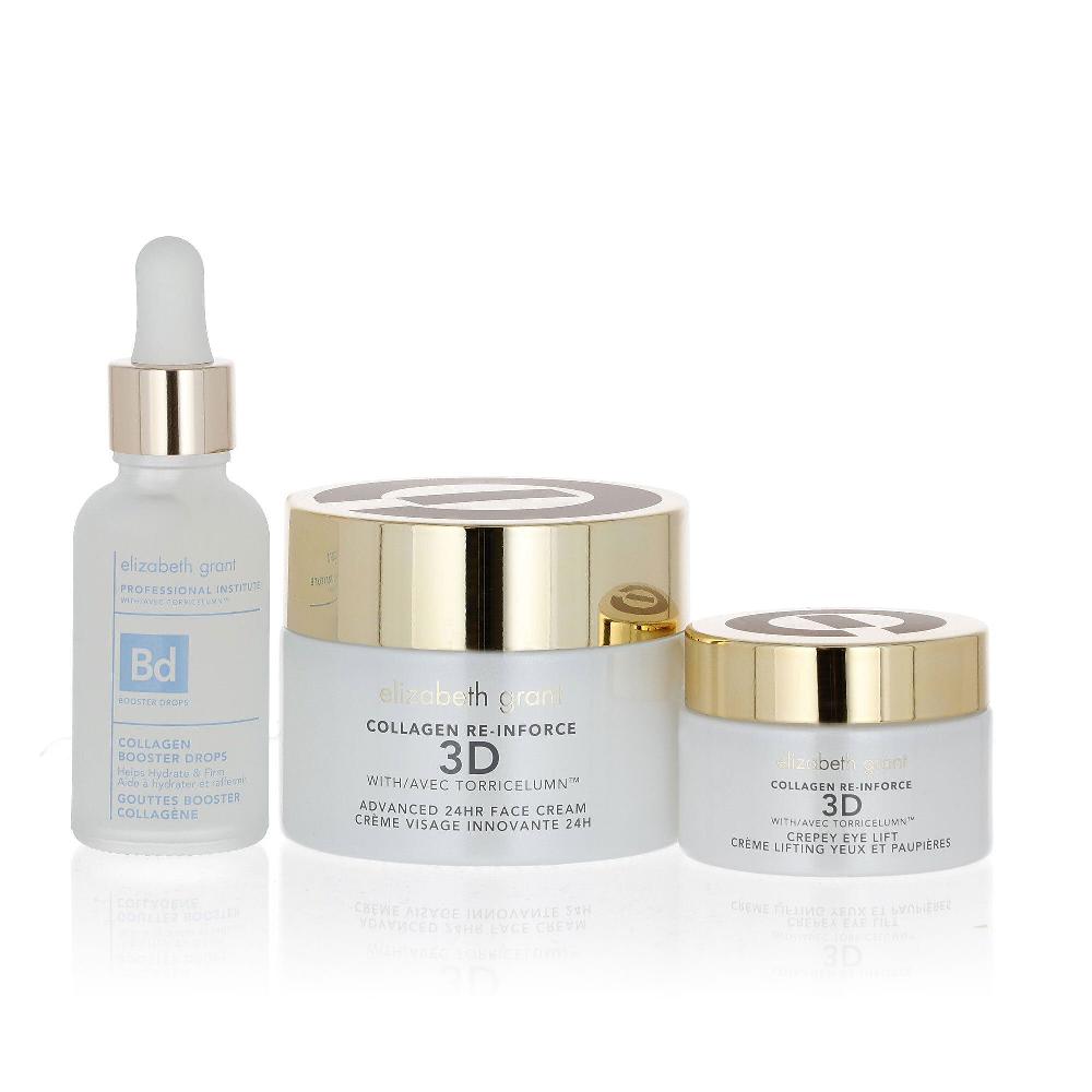 QVC Elizabeth Grant Collagen Re-Inforce 3D: Crema Gocce Viso E Crema Occhi (3pz)