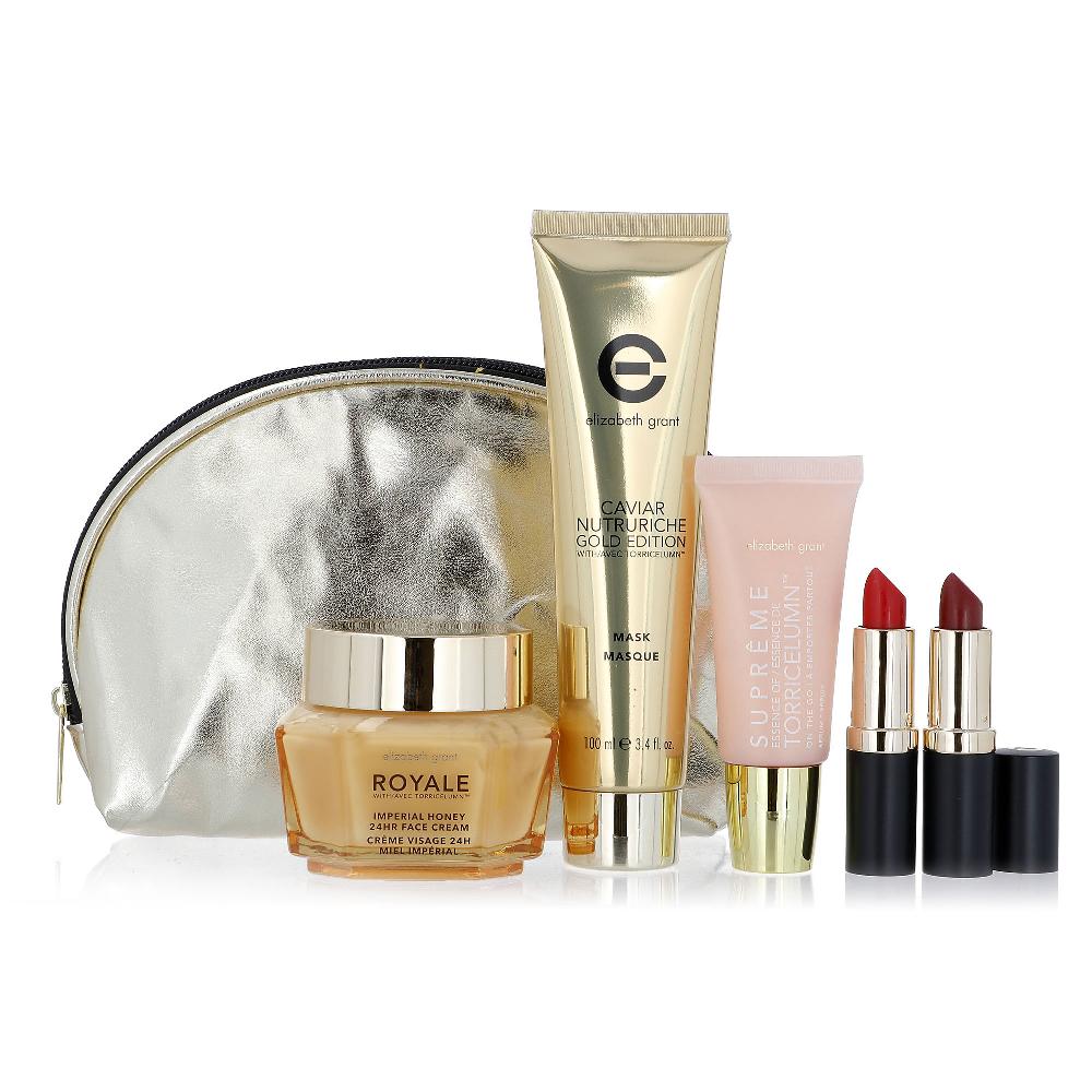 QVC Elizabeth Grant Crema Royale Imperial maschera Caviar siero 2 stick labbra