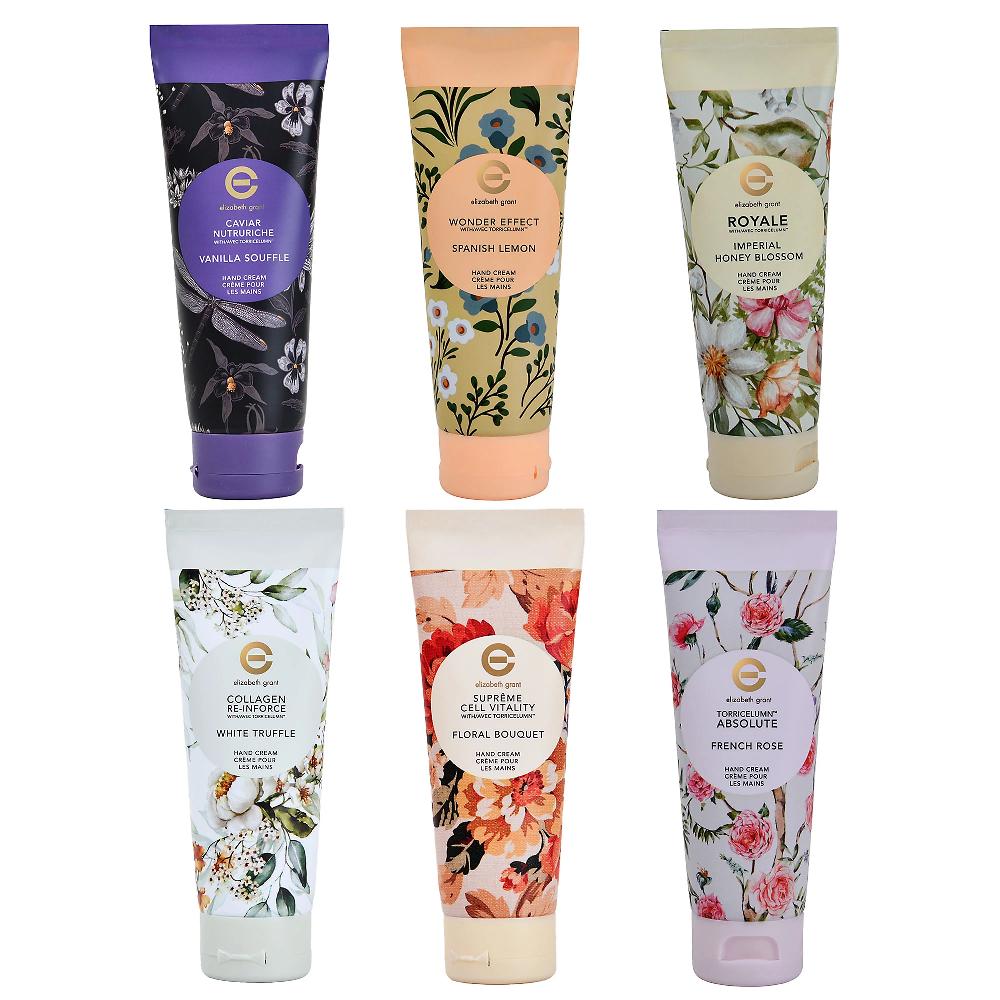 QVC Elizabeth Grant Kit 6 creme mani idratanti profumate + sacchettino regalo