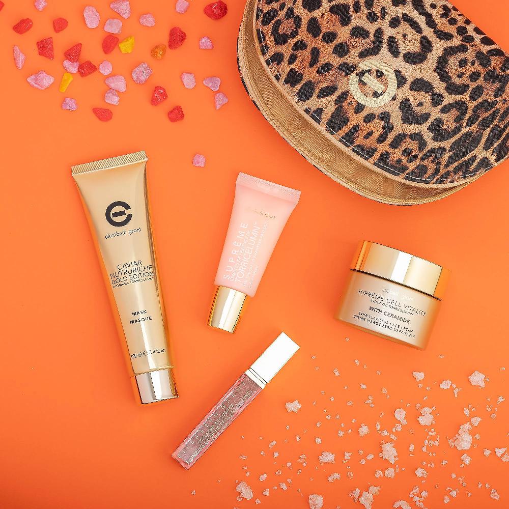 QVC Elizabeth Grant Kit skincare viso e labbra con astuccio (4 pz)