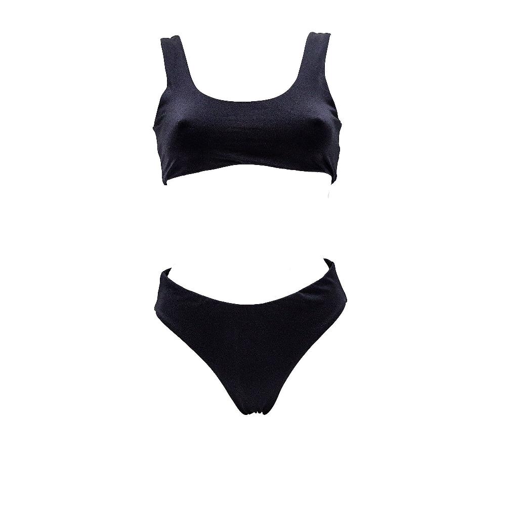 QVC Eman Beachwear Bikini Con Top A Canotta E Slip Alto Lycra Lucida