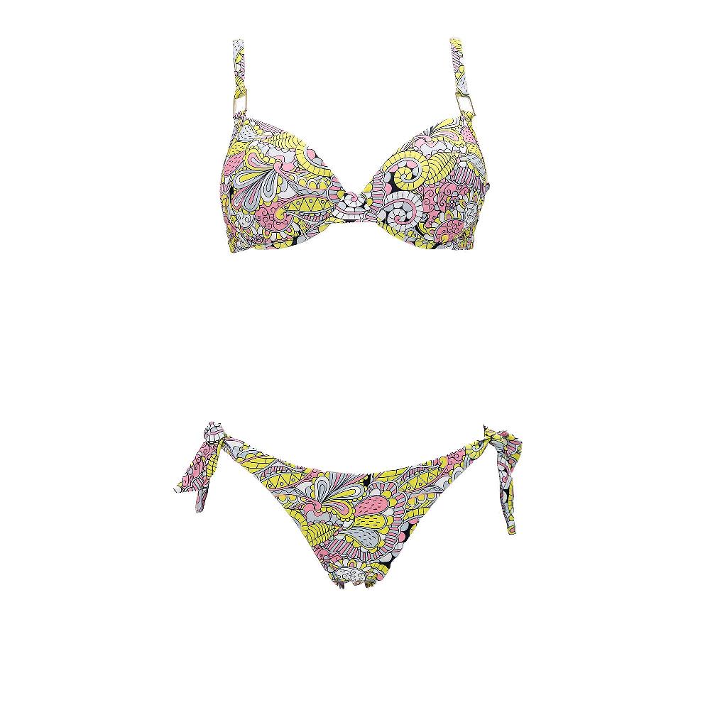 QVC Eman Beachwear Bikini Fantasia Con Coppa Push Up E Slip Con Fiocchi