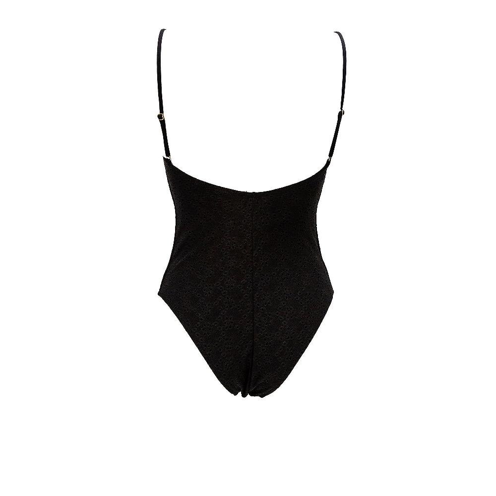 QVC Eman Beachwear Costume Intero In Sangallo Coppe Con Ferretto