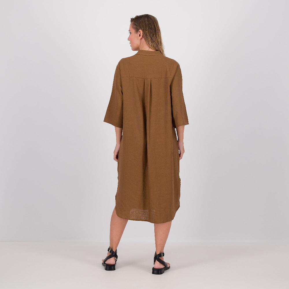 QVC Enjoy Abito A Camicia In Lino E Viscosa Con Maniche 3/4