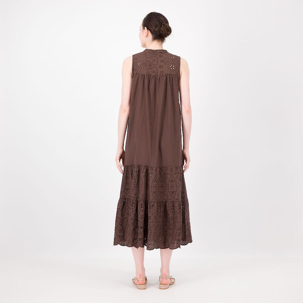 QVC Enjoy Abito Lungo Smanicato Con Cotone Sangallo