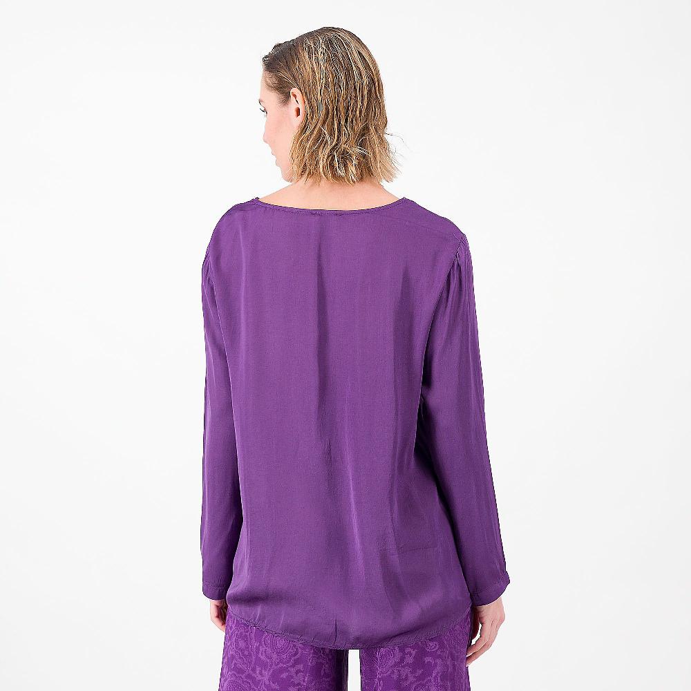 QVC Enjoy Blusa Con Scollo Tondo In Raso Di Viscosa