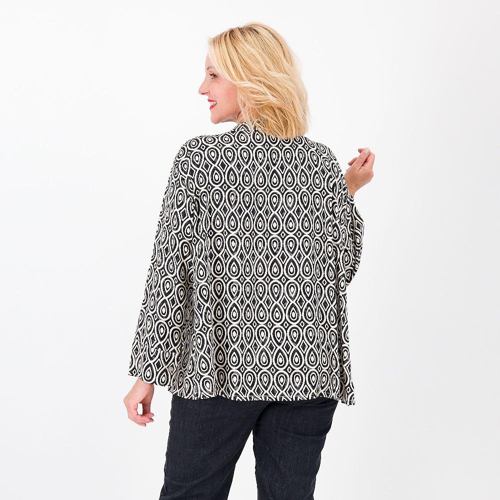 QVC Enjoy Blusa Fantasia In Viscosa Con Chiusura A Polo