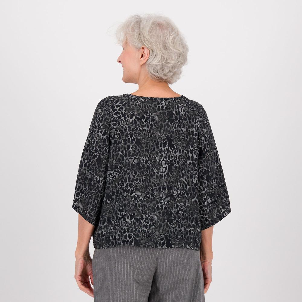 QVC Enjoy Blusa In Popeline Di Viscosa Fantasia Mosaico