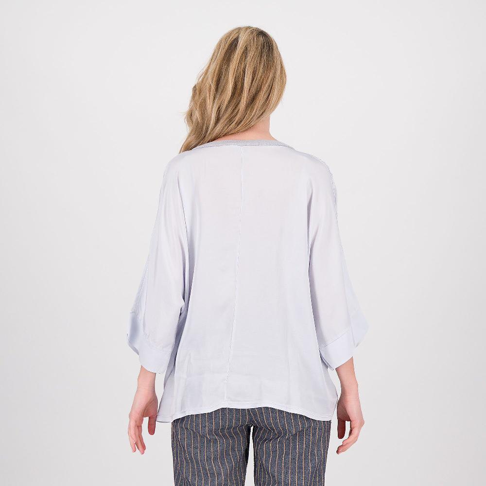 QVC Enjoy Blusa In Raso Di Viscosa Con Dettagli In Costina