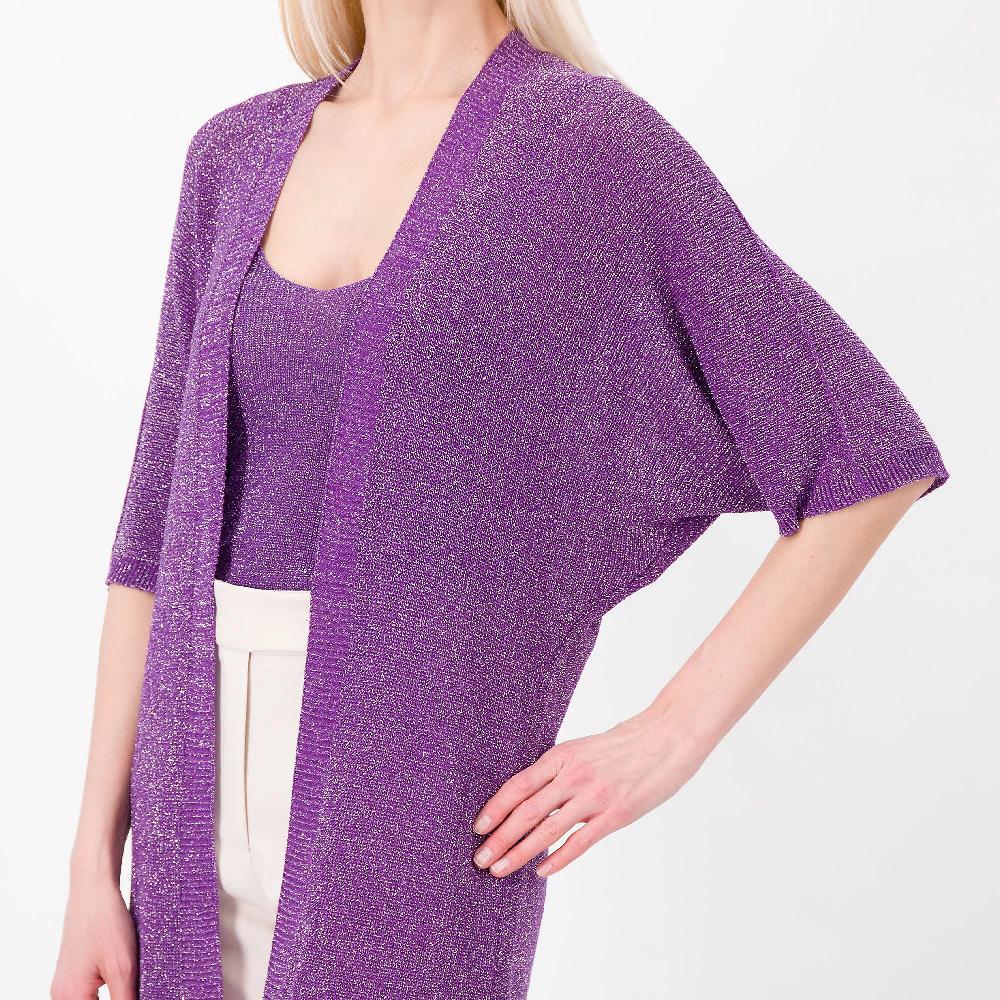 QVC Enjoy Cadigan A Kimono In Filato Misto Viscosa Con Lamé Made In Italy