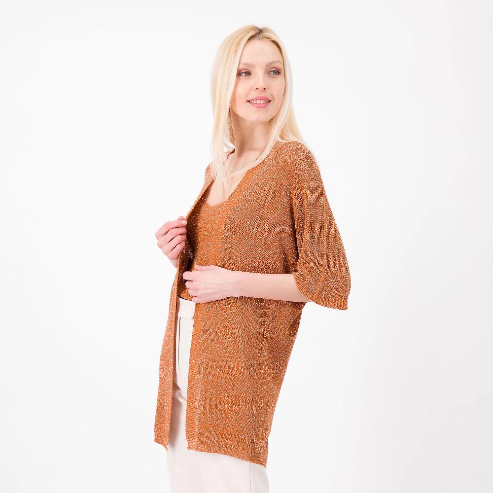 QVC Enjoy Cadigan a kimono in filato misto viscosa con lamé Made in Italy