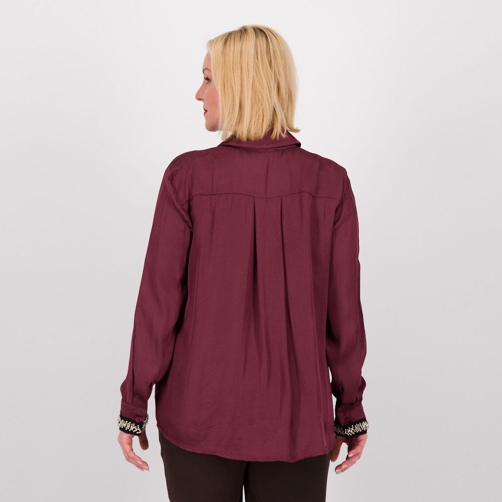 QVC Enjoy Camicia In Raso Di Viscosa Con Manica Lunga