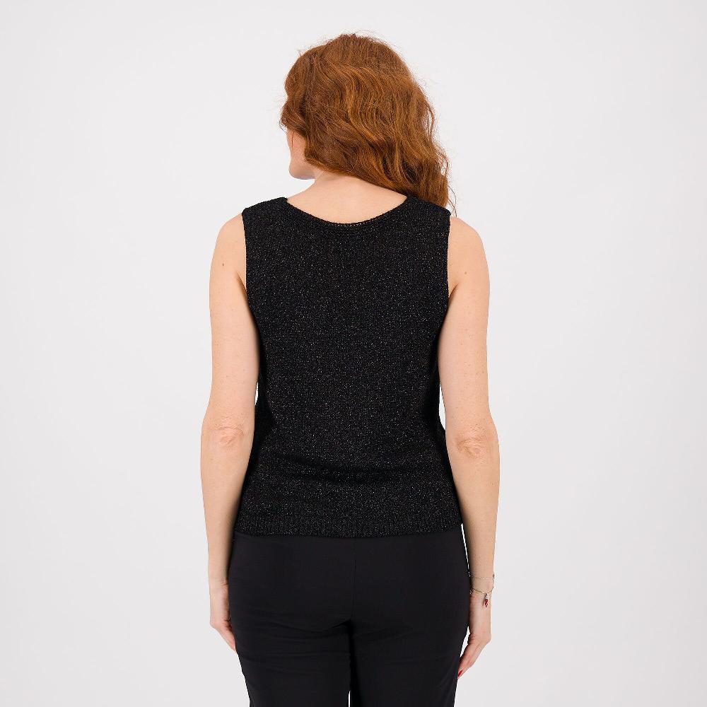 QVC Enjoy Canotta Spalla Larga In Maglia In Filato Di Viscosa Con Lamé
