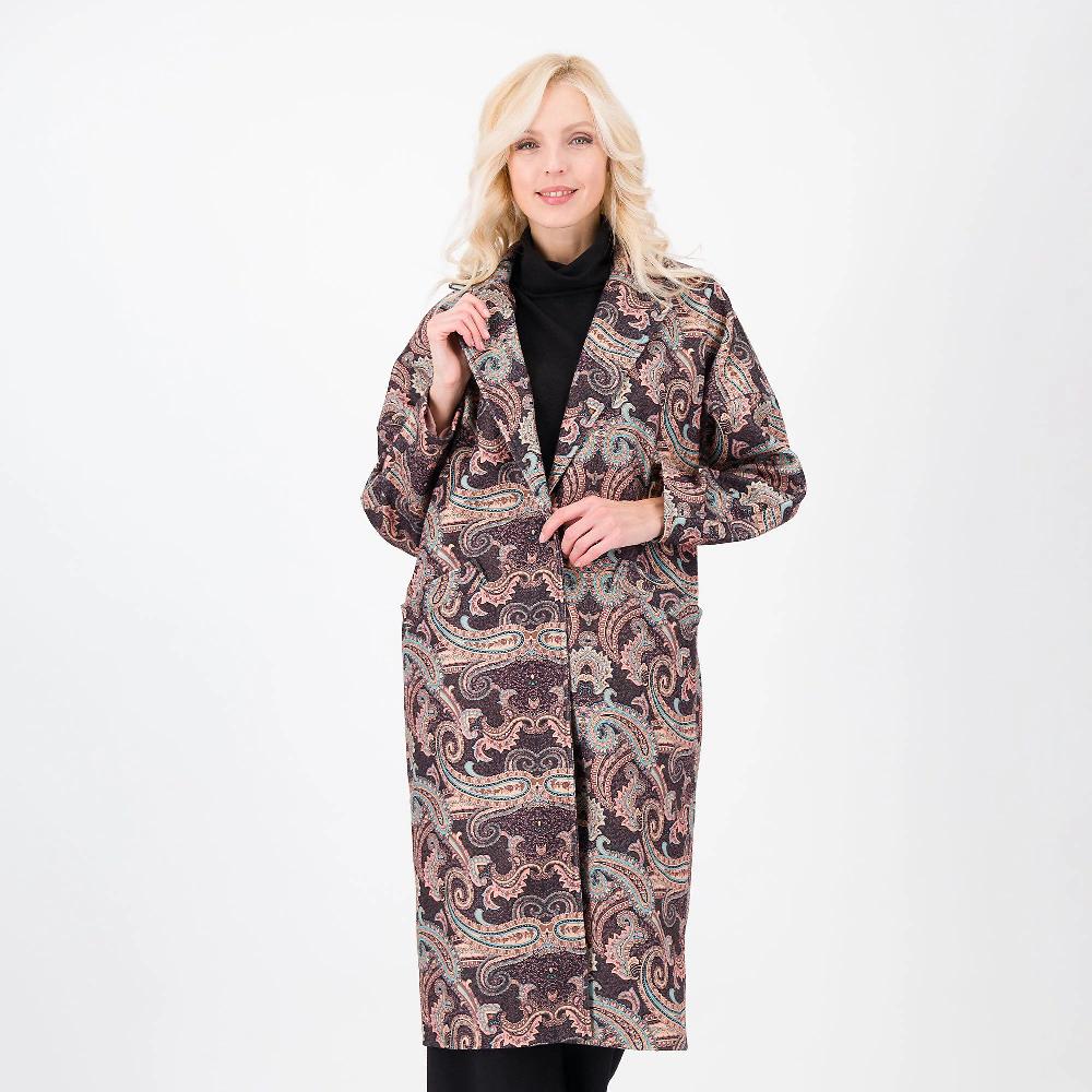 QVC Enjoy Cappotto In Panno Fantasia Cashmere Collo Rever