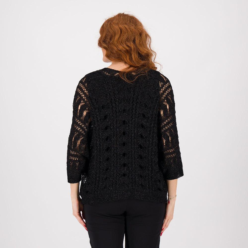 QVC Enjoy Cardigan In Filato Di Viscosa Con Lamé Lavorazione Crochet Made In Italy