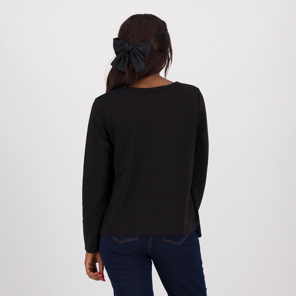 QVC Enjoy Felpa Girocollo A Maniche Lunghe Con Inserto In Tulle