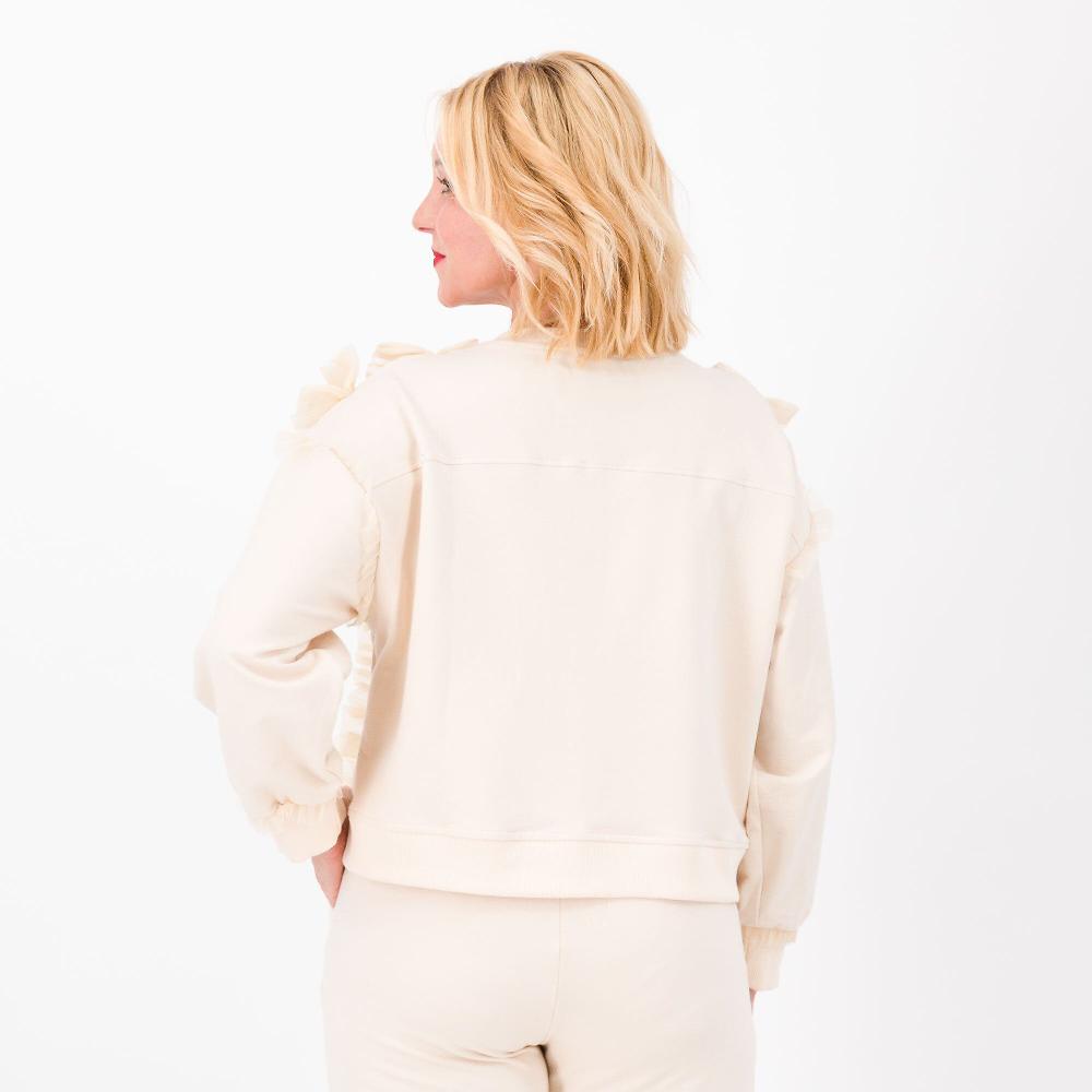 QVC Enjoy Felpa In Cotone Con Scollo Tondo E Rouche
