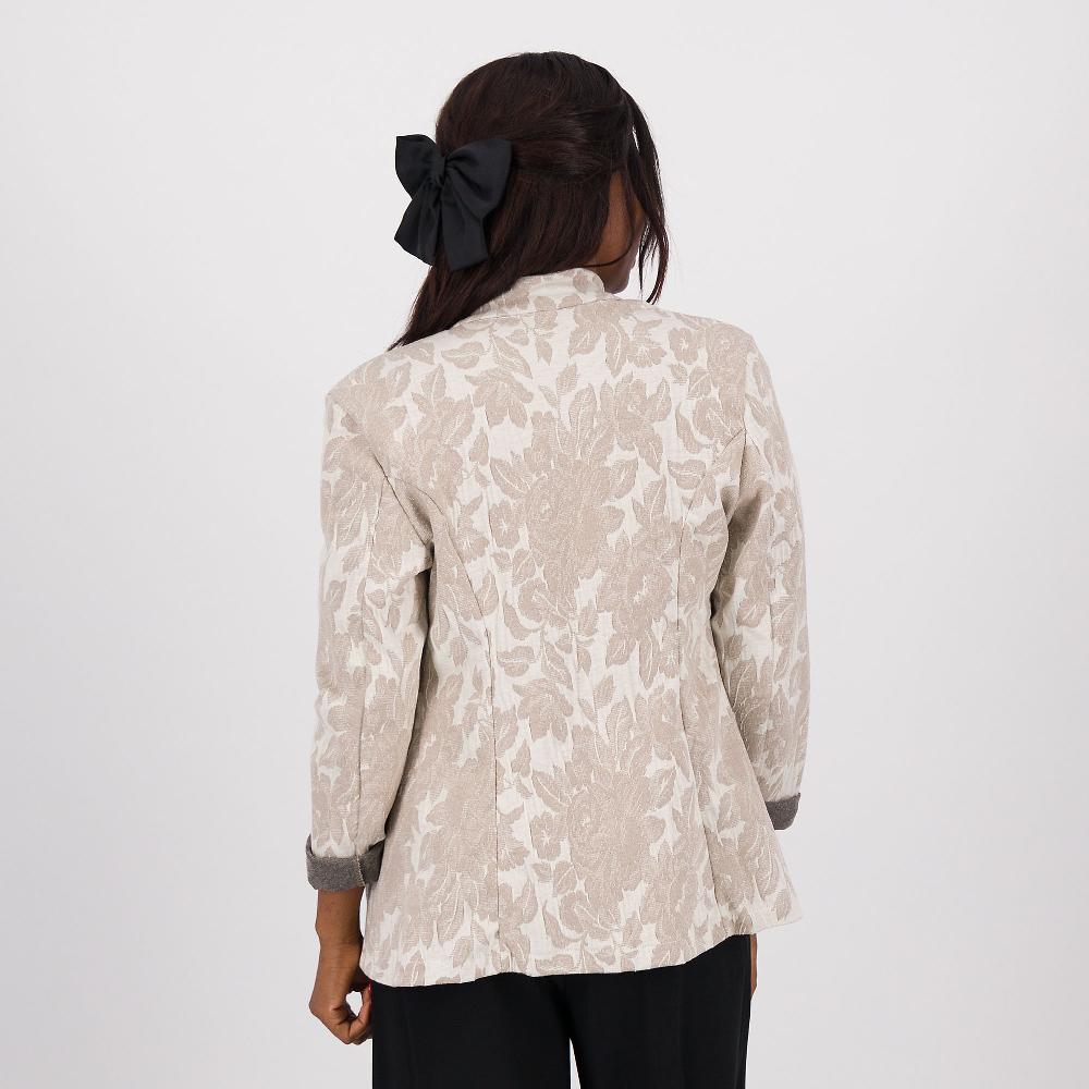 QVC Enjoy Giacca Con Rever In Maglia Jacquard Effetto Damascato
