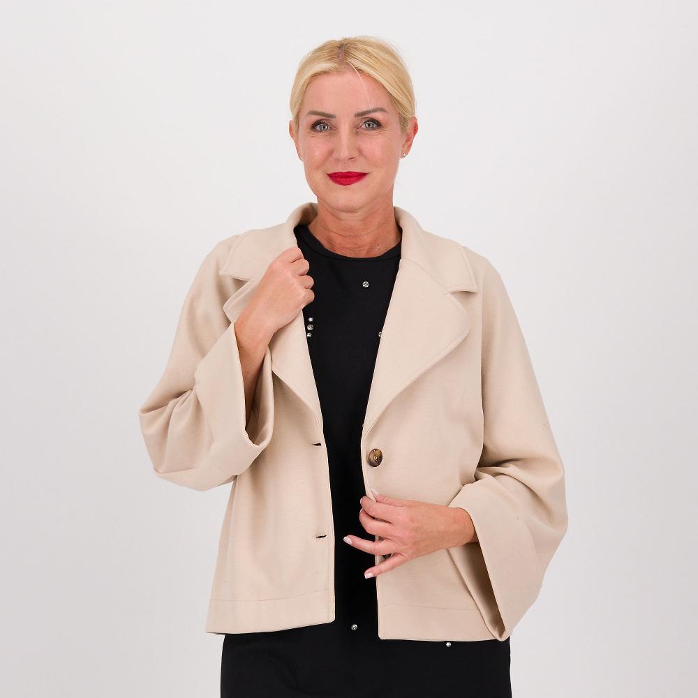 QVC Enjoy Giacca effetto trench in interlock con collo rever