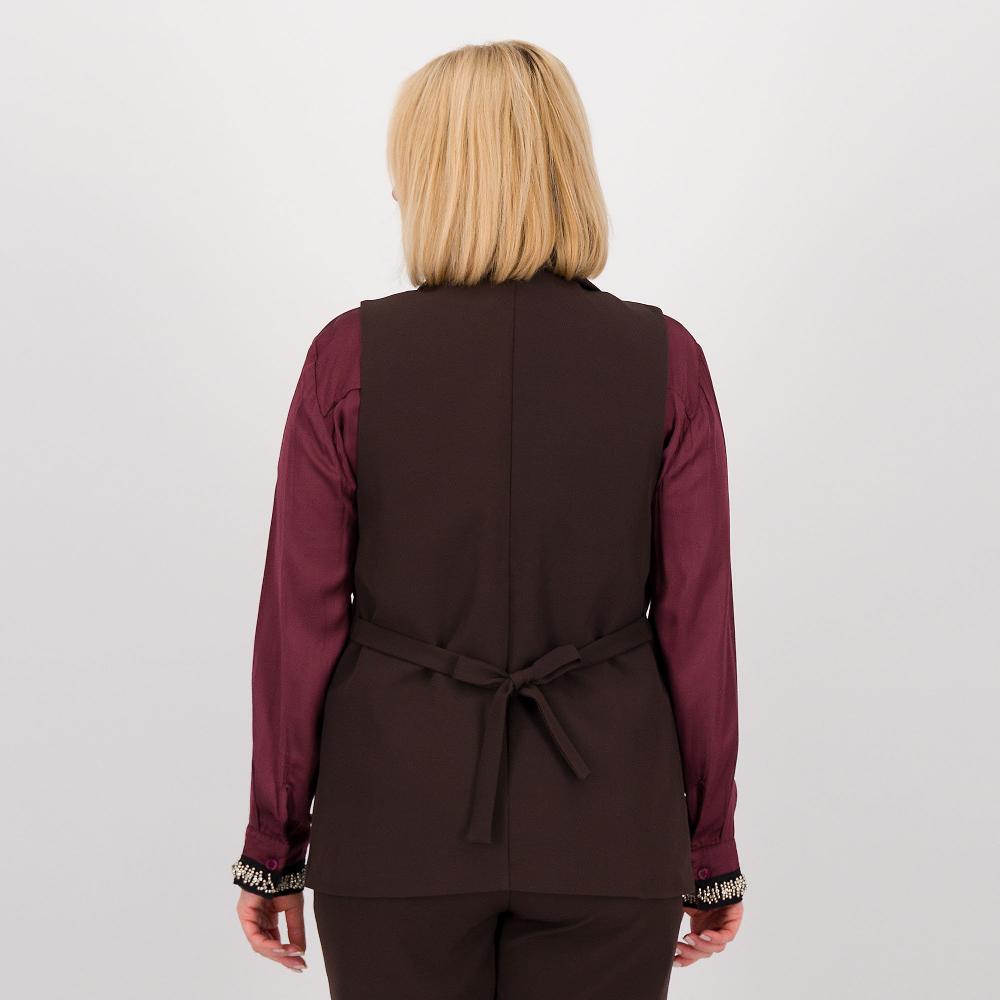 QVC Enjoy Gilet Lungo Con Cintura Inserita In Tessuto Bi-stretch