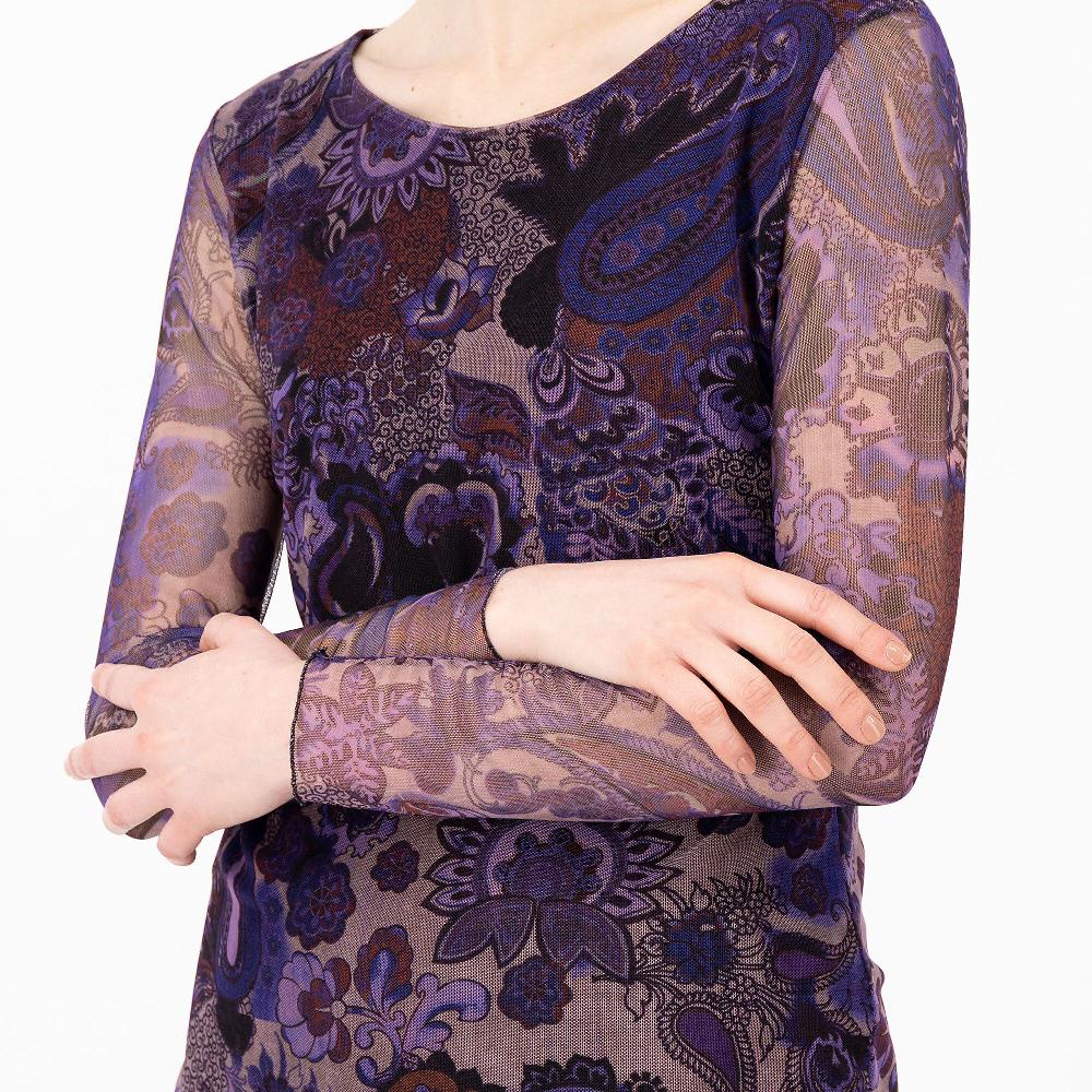 QVC Enjoy Maglia Girocollo In Tulle Fantasia Corpo Doppiato Made In Italy