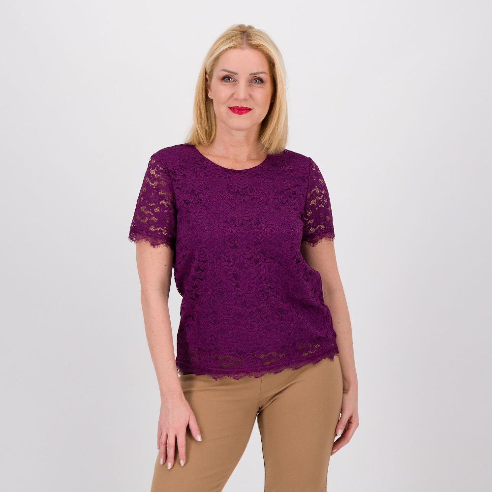 QVC Enjoy Maglia in pizzo foderata in maglino con goccia dietro