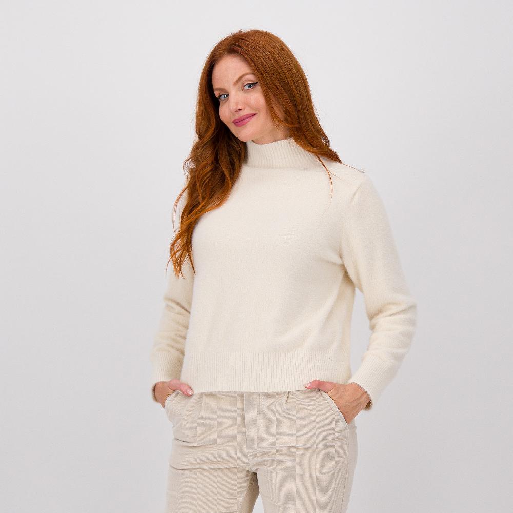 QVC Enjoy Maglia tricot in misto viscosa effetto peluche