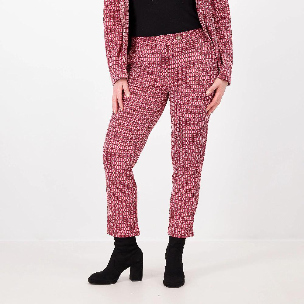QVC Enjoy Pantaloni a sigaretta in tessuto jacquard con risvolto
