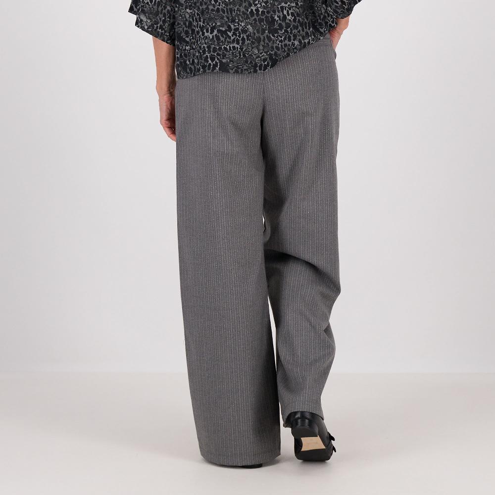 QVC Enjoy Pantaloni Ampi In Mano Lana Gessato Con Lamé