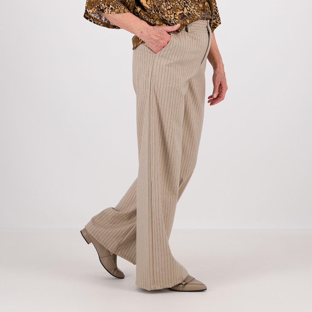 QVC Enjoy Pantaloni ampi in mano lana gessato con lamé
