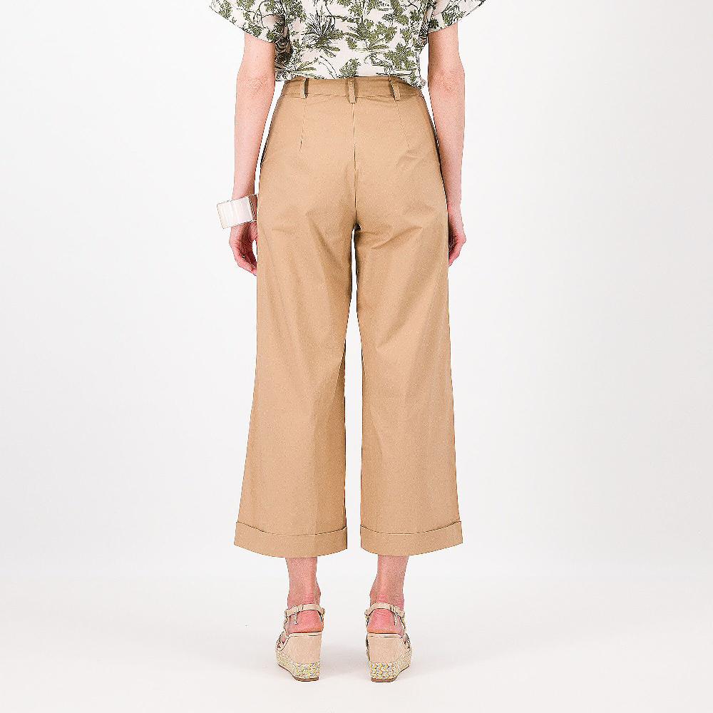 QVC Enjoy Pantaloni Ampi In Raso Di Cotone Con Risvolto