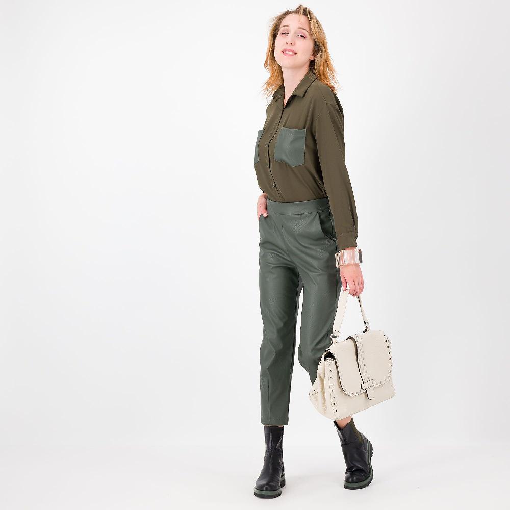 QVC Enjoy Pantaloni Balloon In Tessuto Spalmato Con Pinces Al Fondo