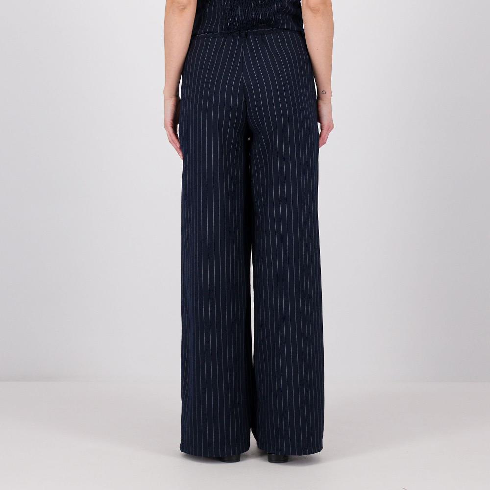 QVC Enjoy Pantaloni Palazzo In Tessuto Gessato Con Pieghe