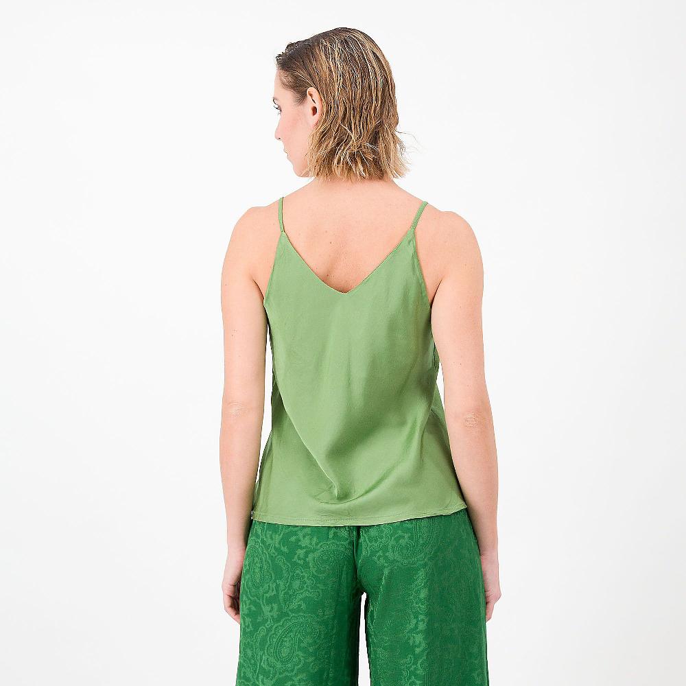 QVC Enjoy Top Scollo V In Raso 100% Viscosa Spalline Sottili Made In Italy