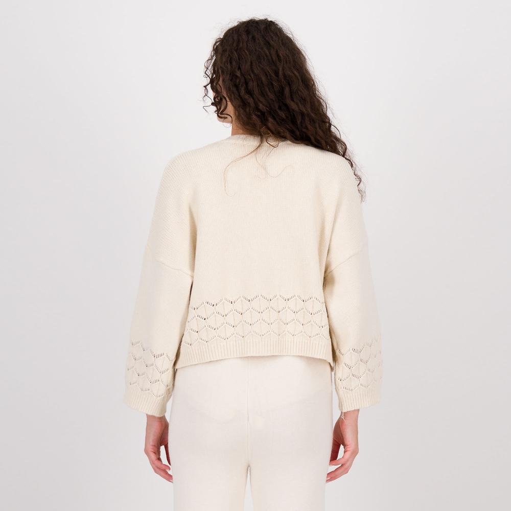 QVC ENJOY TRICOT Cardigan Con Motivo Traforato E Bottoni