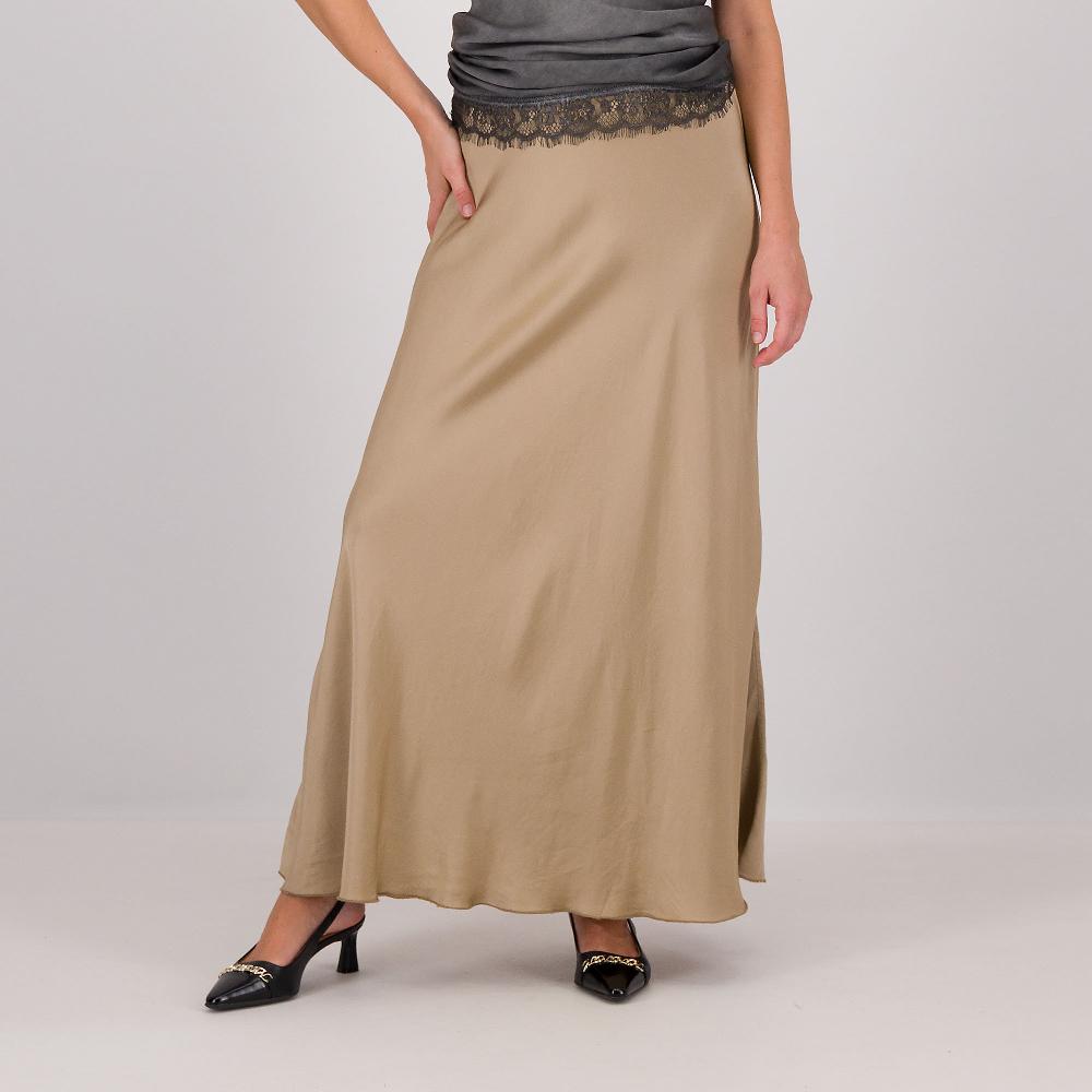 QVC ENJOY TRICOT Gonna Longuette In Raso Di Viscosa Con Elastico In Vita