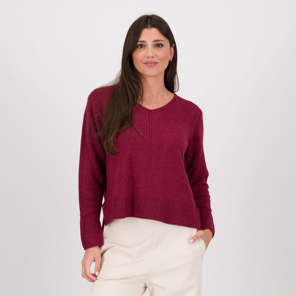 QVC Enjoy Tricot Maglia asimmetrica in misto viscosa con maniche lunghe