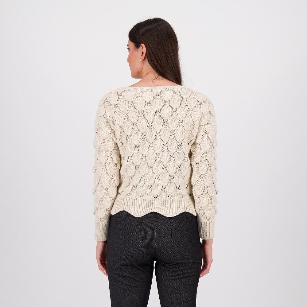 QVC ENJOY TRICOT Maglia In Filato Con Goffrature E Fondo Smerlato