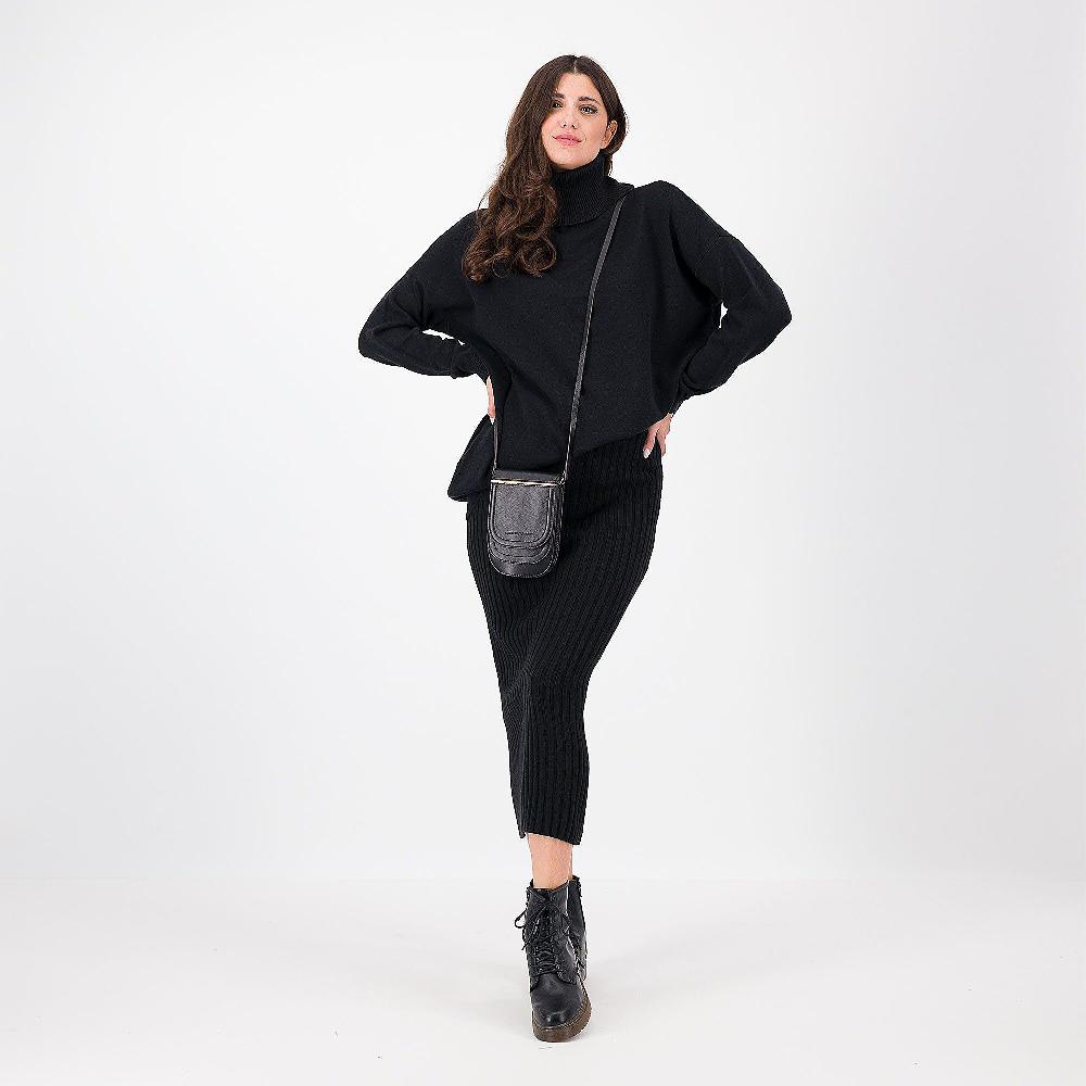 QVC ENJOY TRICOT Maglia Rasata Linea A Ovetto Collo Alto