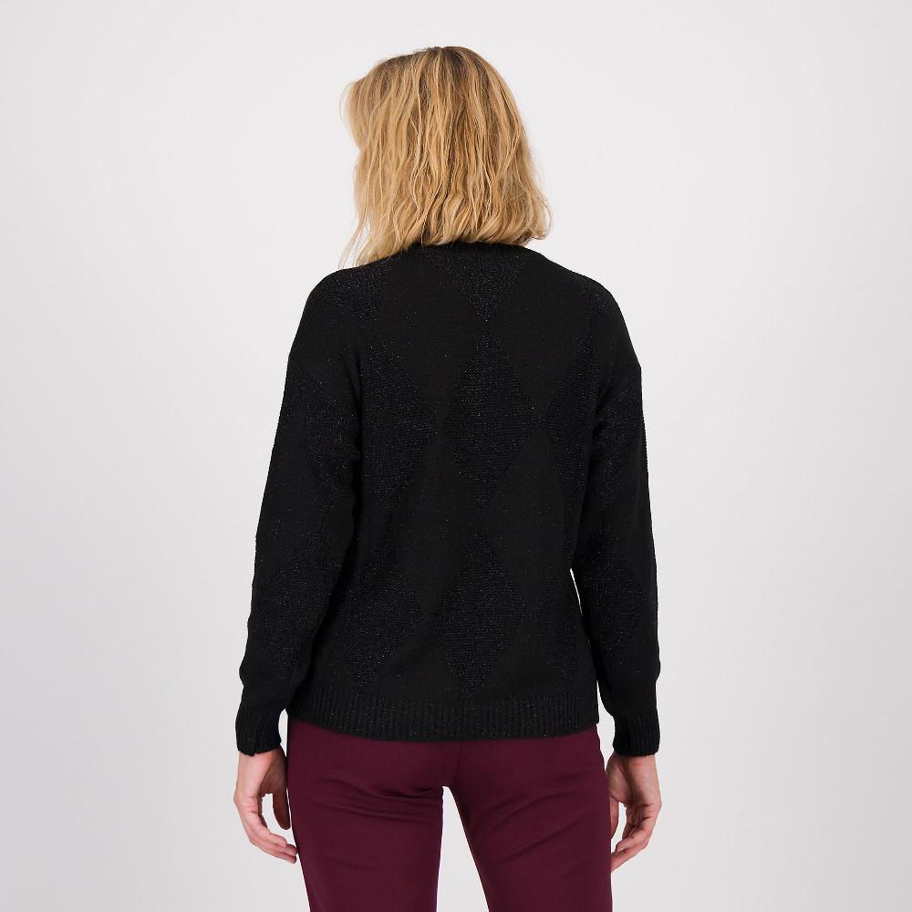 QVC ENJOY TRICOT Maglioncino A Rombi Con Bordi In Costina E Dettagli Lamé