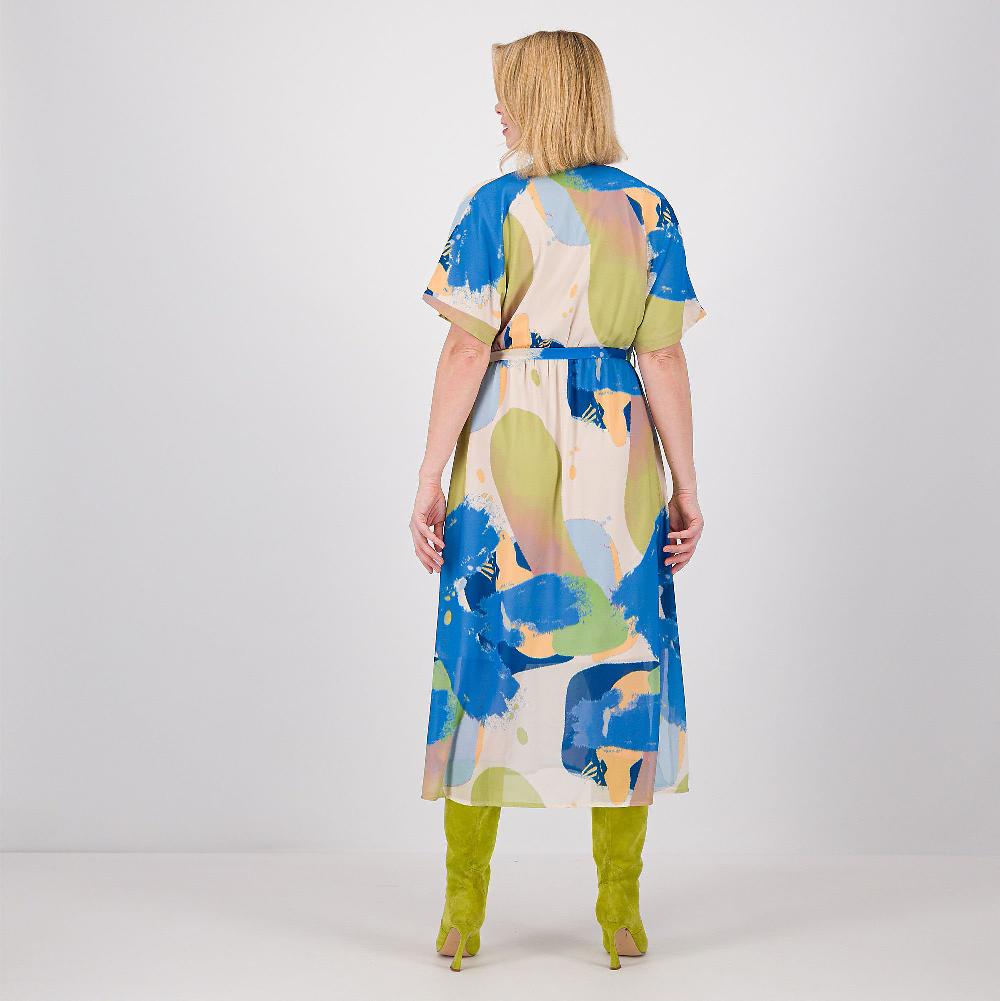 QVC EVA Franco Ciambella Abito Midi In Georgette Fantasia Con Cintura