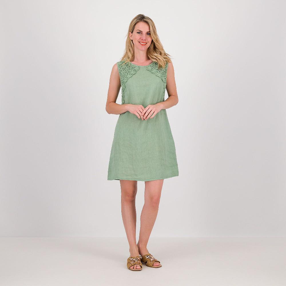 QVC EVA Franco Ciambella Abito smanicato in lino con macramé