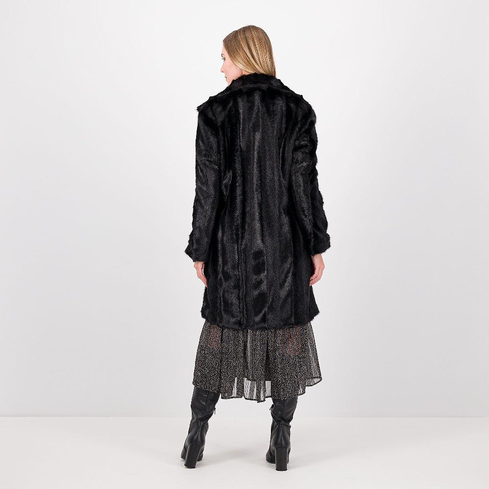 QVC EVA Franco Ciambella Cappotto In Pelo Sintetico Con Collo Rever