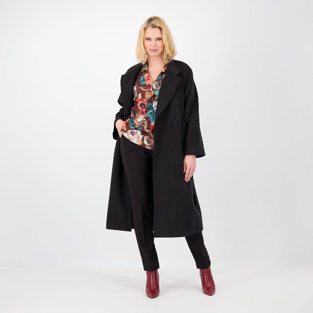 QVC EVA Franco Ciambella Cappotto lungo in panno con cintura